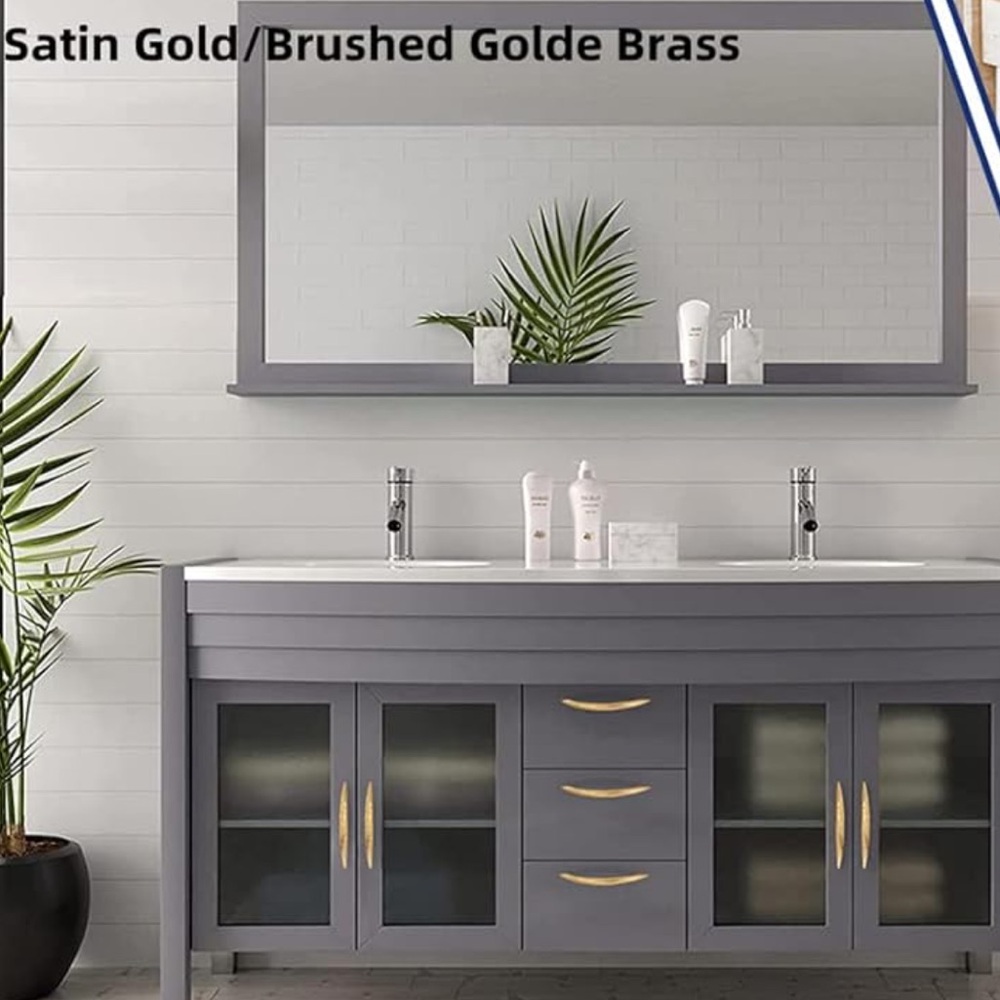New! BE 10pk Arched Vintage Zinc Alloy Cabinet Pull Handles Brushed Gold Brass - Picture 9 of 11